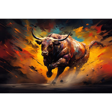 Bull Canvas on Canvas